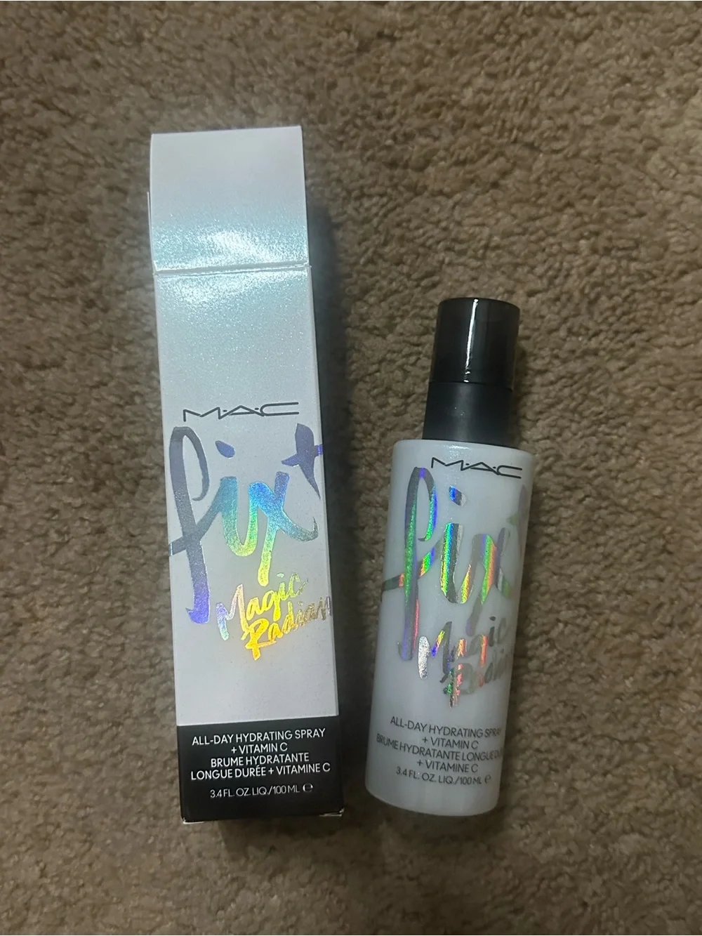 NEW MAC Fix+ Magic Radiance All-Day Hydrating Spray - Iridescent White Box